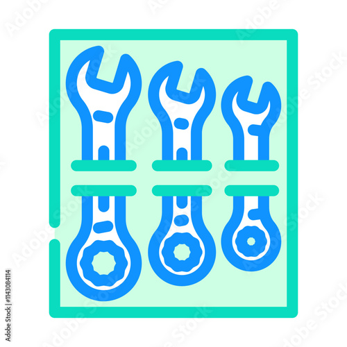 wrench set car repair tool color icon vector. wrench set car repair tool sign. isolated symbol illustration