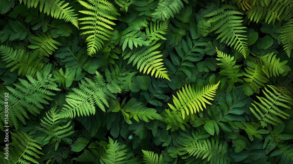 Close-up of intricate fern leaves against dark forest backdrop Close-up of intricate fern leaves against dark forest backdrop