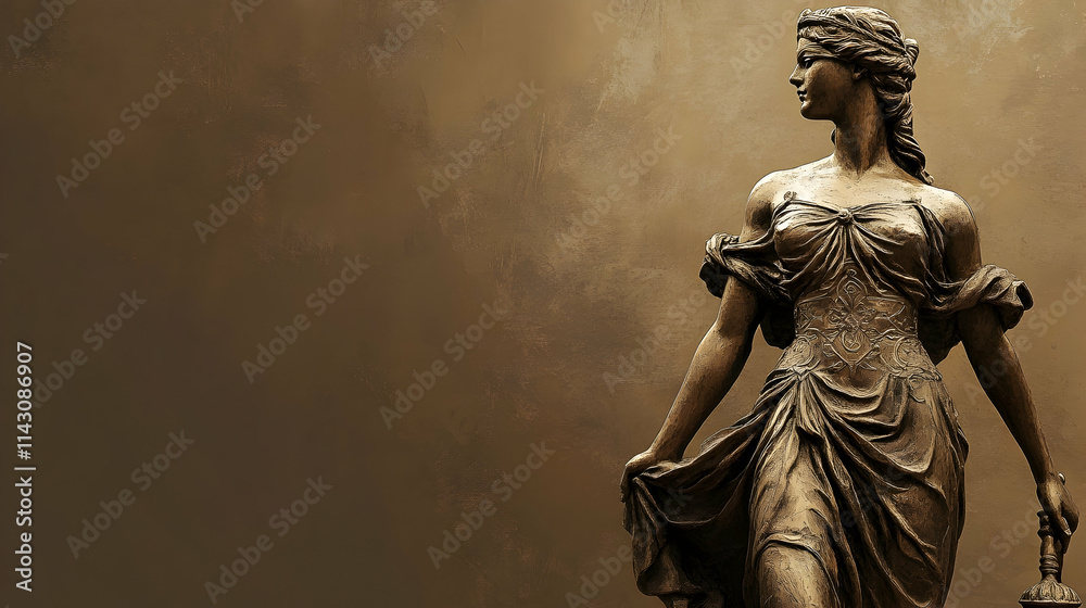 bronze statue of the goddess of justice themis against a neutral background legal symbolism and fairness - bronze statue of the goddess of justice themis against a neutral background legal symbolism and fairness -