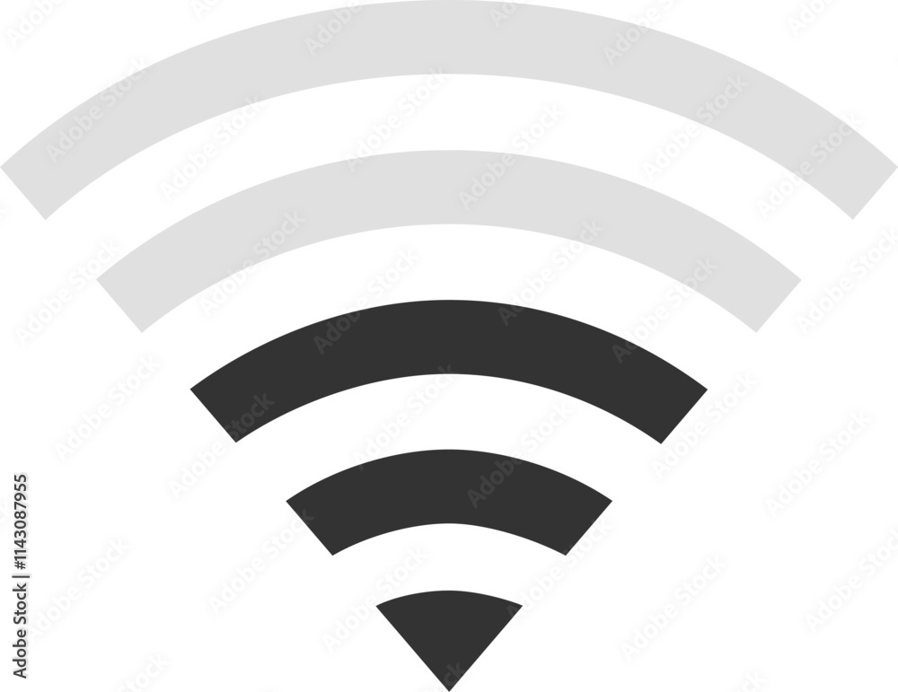 Wireless network icon featuring a partially grayed out design, symbolizing limited or weak internet access, reflects connectivity challenges in modern technology Wireless network icon featuring a partially grayed out design, symbolizing limited or weak internet access, reflects connectivity challenges in modern technology
