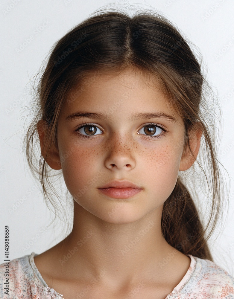 ID Photo for Passport : French teenager girl 1 ID Photo for Passport : French teenager girl 1