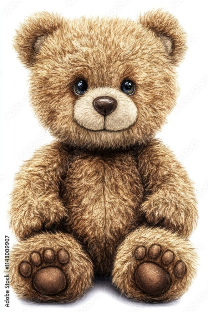 A fluffy and adorable teddy bear with large soulful eyes and soft, brown fur, sitting upright and looking directly at the viewer, exuding warmth and comfort. A fluffy and adorable teddy bear with large soulful eyes and soft, brown fur, sitting upright and looking directly at the viewer, exuding warmth and comfort.