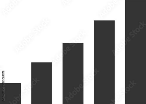 Simple bar chart illustrating steady growth and increasing profits, perfect for enhancing business presentations and financial reports with clear visual data representation