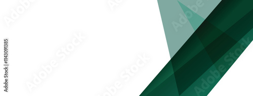 Green abstract geometric shape banner background vector with copy space for design