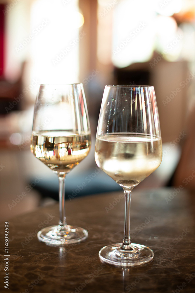 Two glasses of cold white wine Two glasses of cold white wine
