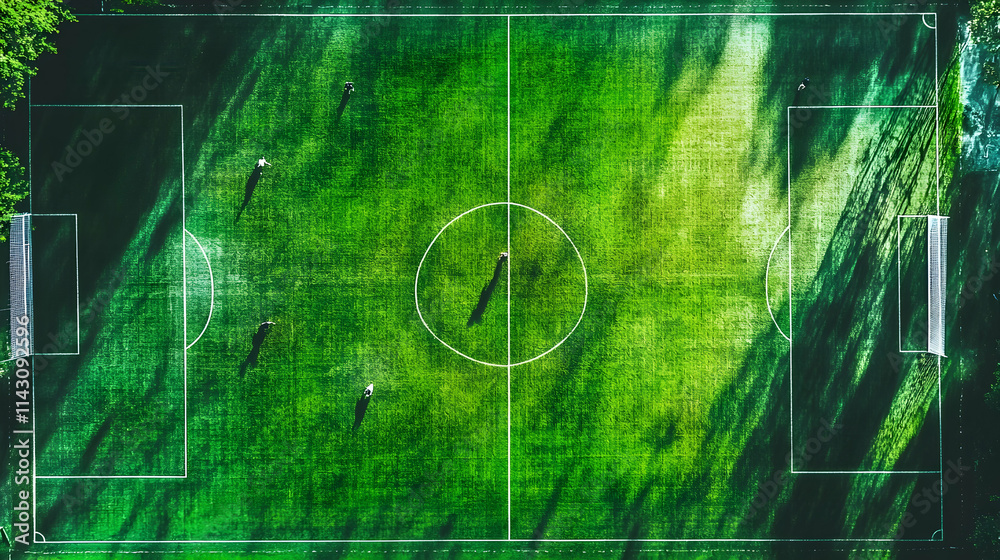 Lush green soccer field in a vibrant and visually striking generative photo, capturing the spirit of the game - Lush green soccer field in a vibrant and visually striking generative photo, capturing the spirit of the game -
