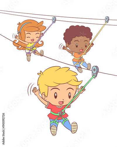 Children ziplining tour