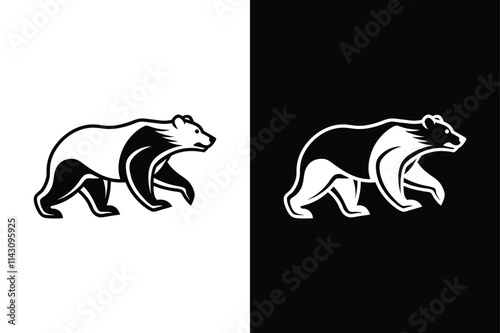 Bear running icon vector on White Background ,Vector Art Illustration on white background.