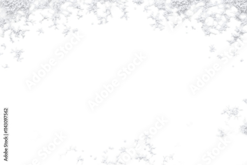 white snow christmas frame border isolated on white or transparent png 