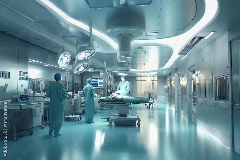 custom made wallpaper toronto digitalMedical professionals are engaged in a surgical procedure, utilizing advanced technology in a clean, brightly lit operating room. Generative AI