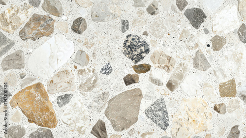 Wallpaper Mural A smooth pebble texture featuring various sizes and shades of gray and white stones, creating a natural and calming effect, perfect for soothing design applications. Torontodigital.ca