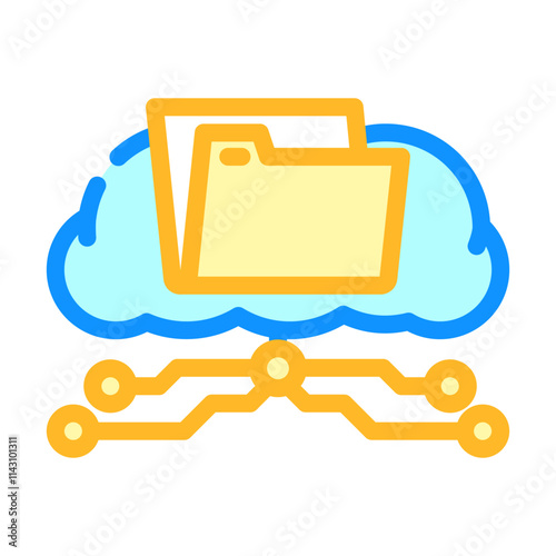 storage cloud computing color icon vector. storage cloud computing sign. isolated symbol illustration