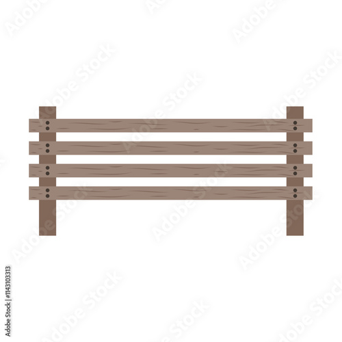 Cartoon wooden fence vector, garden or farm palisade, gates or balustrade with pickets.