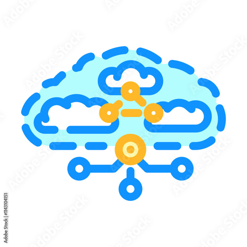 hybrid cloud computing color icon vector. hybrid cloud computing sign. isolated symbol illustration