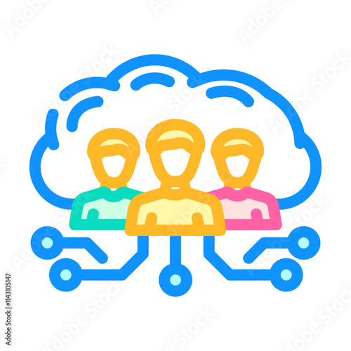 public cloud computing color icon vector. public cloud computing sign. isolated symbol illustration