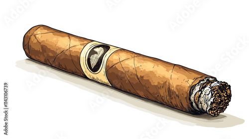 Vintage cigar Illustration vector clipart isolated on white background