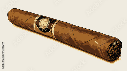 Vintage cigar Illustration vector clipart isolated on white background