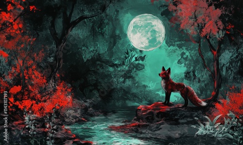 hydronik fox,night green moon,in magik forest,red light kristal,black floresent litle stereamlet rill