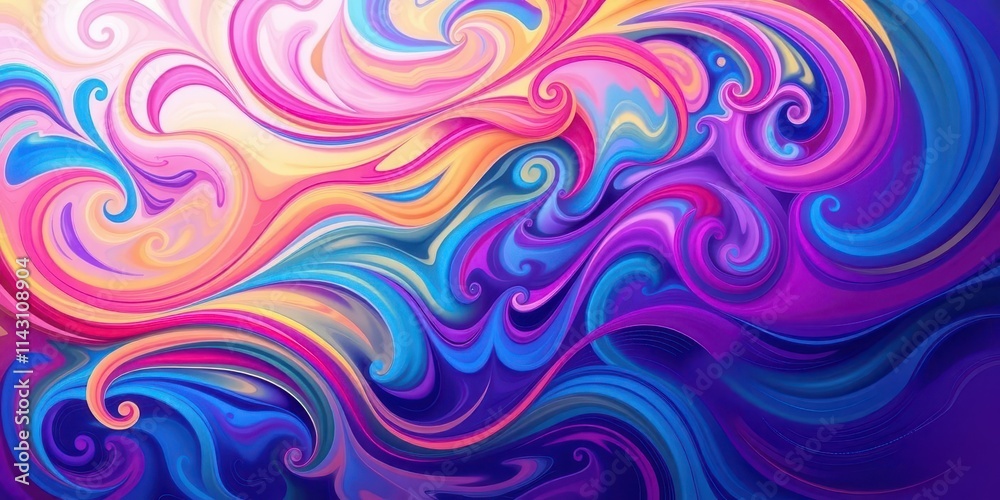 Obraz premium Colorful swirls and curves creating a vibrant and dynamic abstract background, decorative, modern, unique