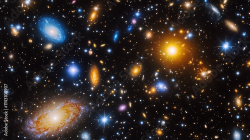 Wallpaper Mural Fr Vast cosmic landscape filled with swirling galaxies, vibrant nebulae, and twinkling stars against a deep black sky. Torontodigital.ca