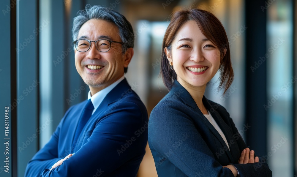 Several Japanese business people, both male and female, are happy about achieving great results. Several Japanese business people, both male and female, are happy about achieving great results.
