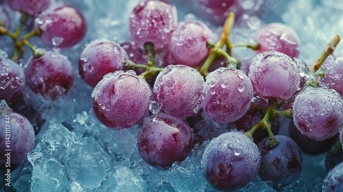 Wallpaper Mural Grapes frozen in ice, creating a refreshing visual perfect for summer. Torontodigital.ca