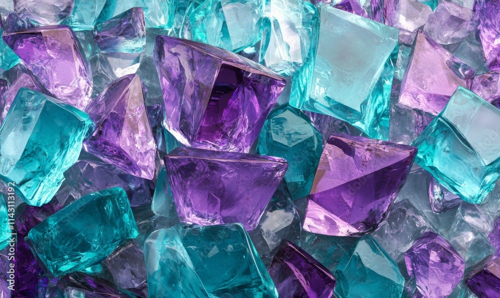 Vibrant Turquoise and Purple Glass Fragments form a Modern Abstract Wallpaper. Reflective . Vibrant Turquoise and Purple Glass Fragments form a Modern Abstract Wallpaper. Reflective .