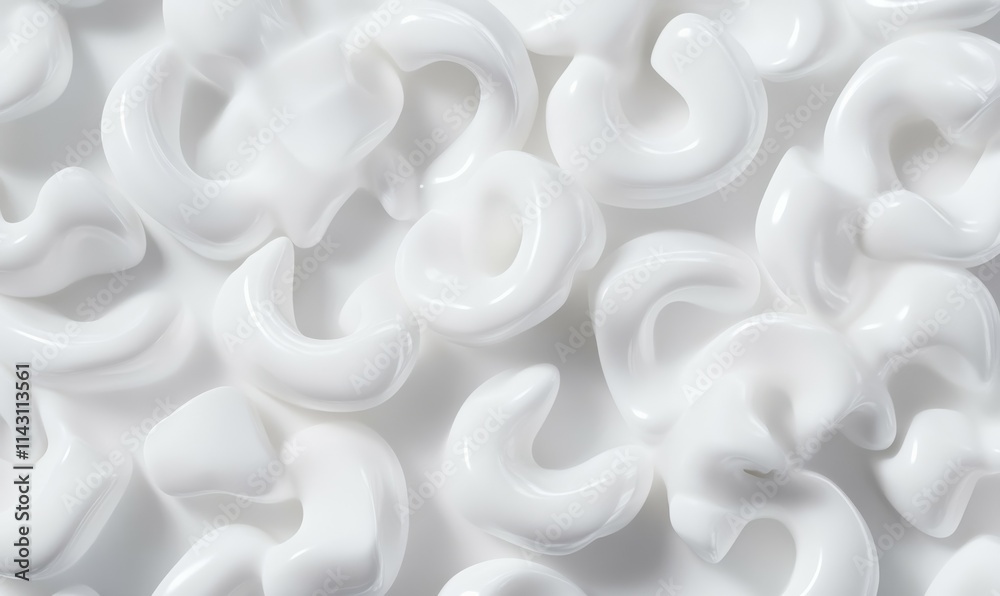White 3D Soft Shapes squash together to make a Light abstract background. . White 3D Soft Shapes squash together to make a Light abstract background. .