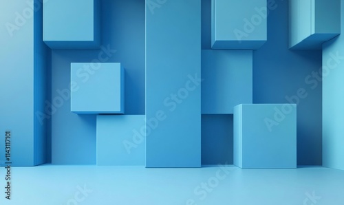 Blue and Turquoise Abstract 3D Wallpaper.