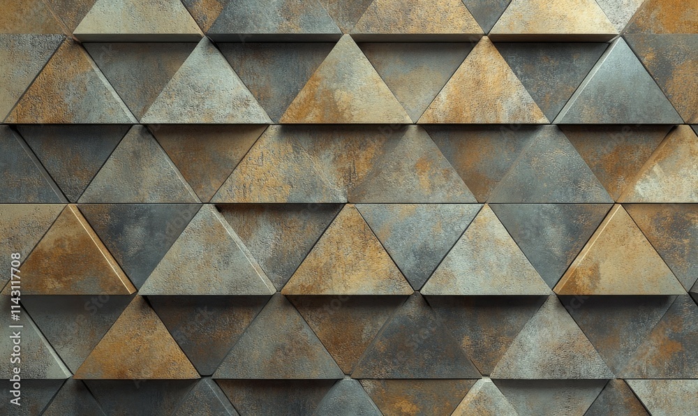 Triangular Mosaic Tiles arranged in the shape of a wall. Semigloss, Natural Stone, Bricks stacked to create a Textured block background. Triangular Mosaic Tiles arranged in the shape of a wall. Semigloss, Natural Stone, Bricks stacked to create a Textured block background.