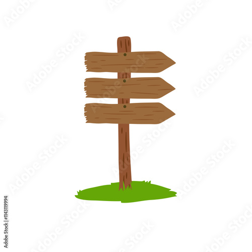 Cartoon wooden signboard illustration 