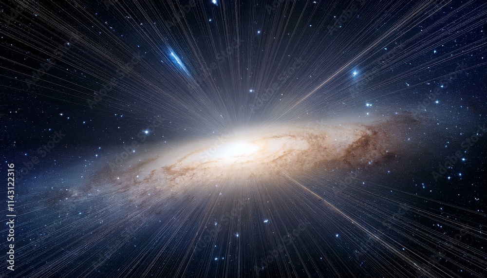 Cosmic rays burst from a vibrant galaxy. Cosmic rays burst from a vibrant galaxy.