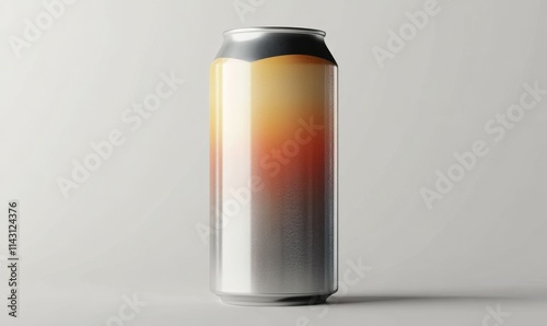 Beverage can mockup with modern label design,