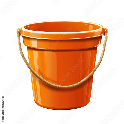 transparent PNG image of Yellow plastic bucket