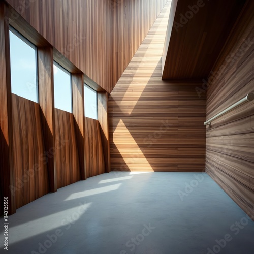 Concrete platform with wooden wall background wood concrete design wood design concrete architecture wall floor modern