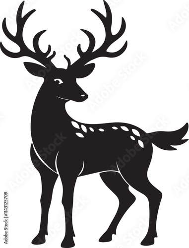 Wallpaper Mural deer silhouette vector making it ideal for use in nature-inspired art, logos, or rustic decor. Torontodigital.ca