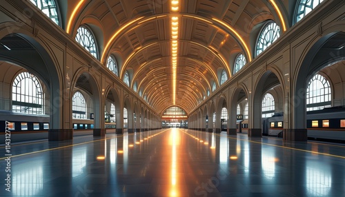 interior architectural design of a large and beautiful train station