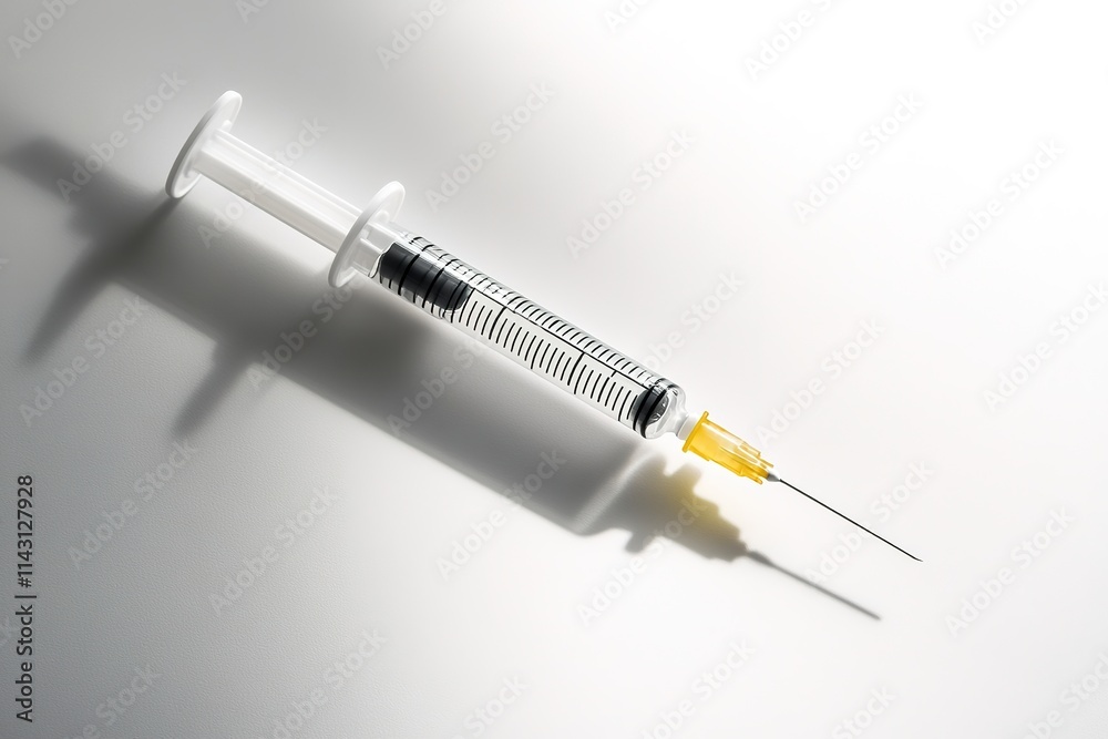 Syringe on white background with shadow Syringe on white background with shadow