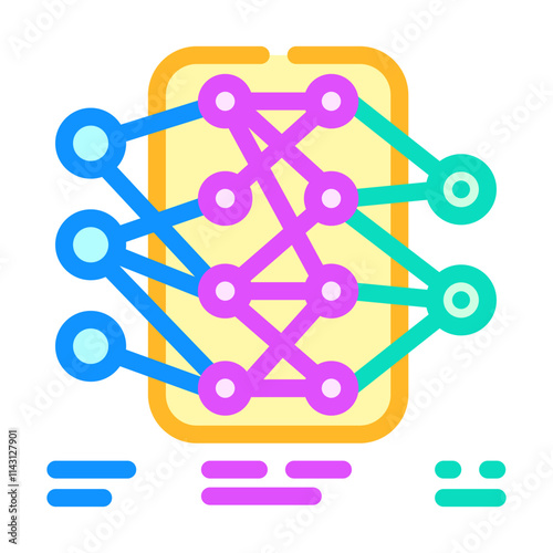 neural network diagram machine learning color icon vector. neural network diagram machine learning sign. isolated symbol illustration