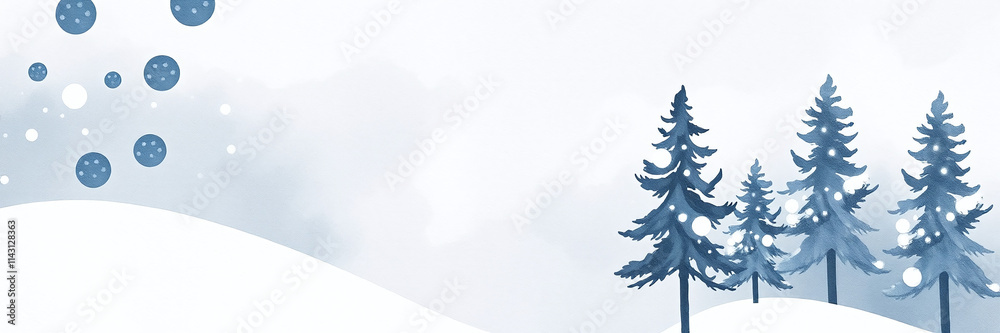 Obraz premium Seamless watercolor winter scene pattern with adorable and charming design features