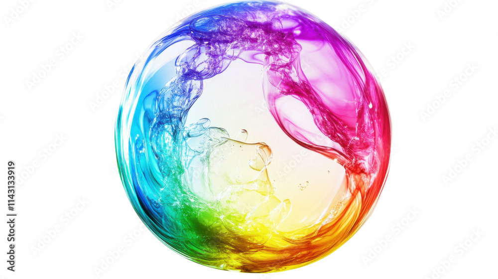 Rainbow bubble, transparent background Rainbow bubble, transparent background