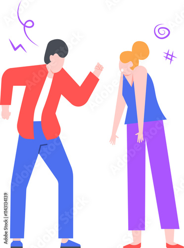 Wallpaper Mural Furious man raising fist and shouting at sad woman during an argument, couple fighting and quarreling, disagreement and conflict in relationship, domestic violence and abuse concept Torontodigital.ca