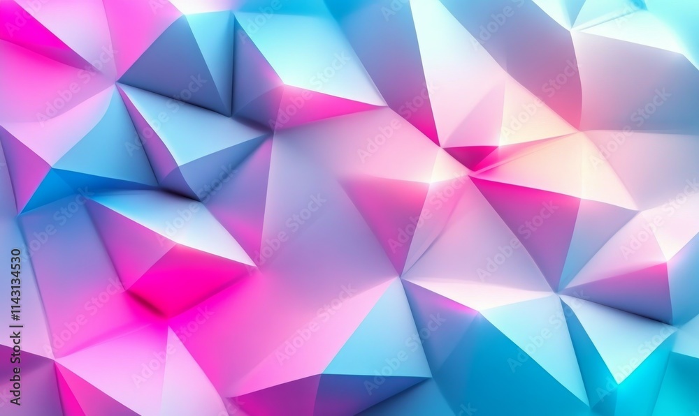 Neon Futuristic Surface with Triangular Pyramids. Illuminated, Blue and Pink Abstract 3d Wallpaper. Neon Futuristic Surface with Triangular Pyramids. Illuminated, Blue and Pink Abstract 3d Wallpaper.