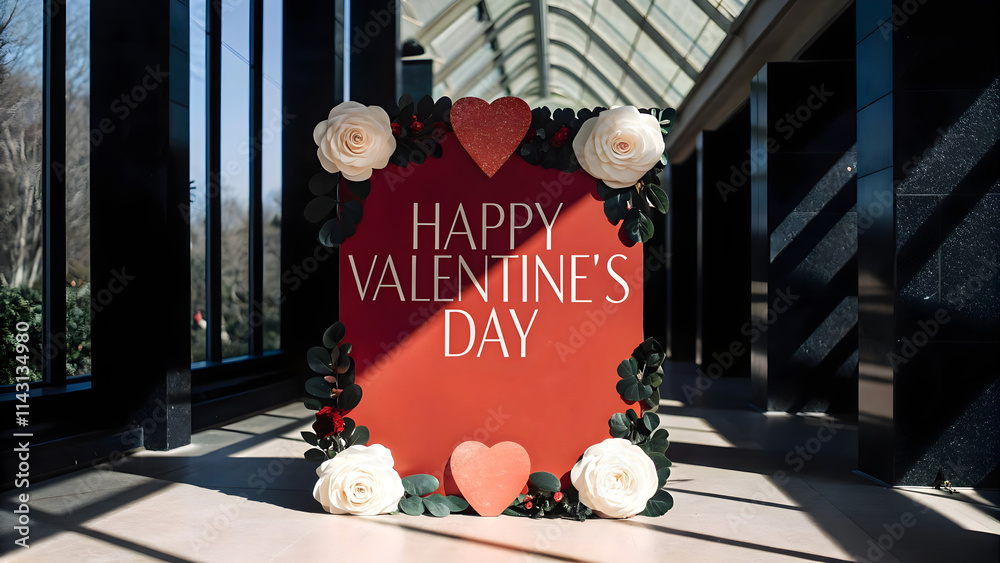 Happy Valentine's day card design, background, template, copy space area, love and romance