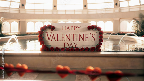 Obraz na płótnie Happy Valentine's day card design, background, template, copy space area, love and romance w salonie