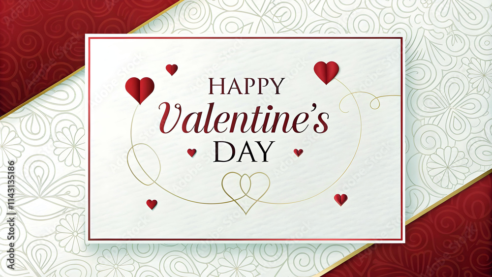 Happy Valentine's day card design, background, template, copy space area, love and romance