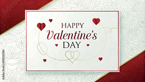 Obraz na płótnie Happy Valentine's day card design, background, template, copy space area, love and romance w salonie