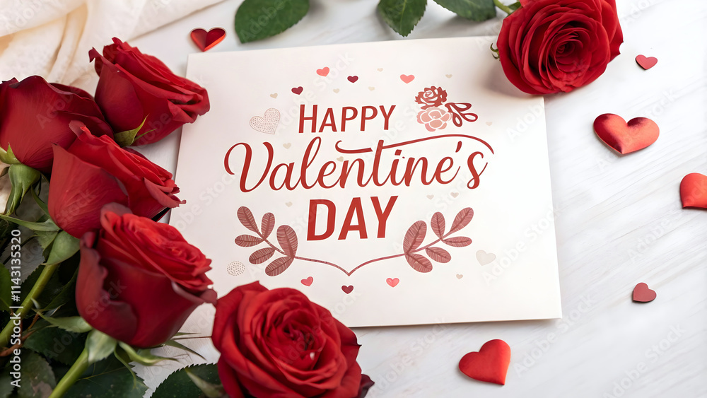 Happy Valentine's day card design, background, template, copy space area, love and romance