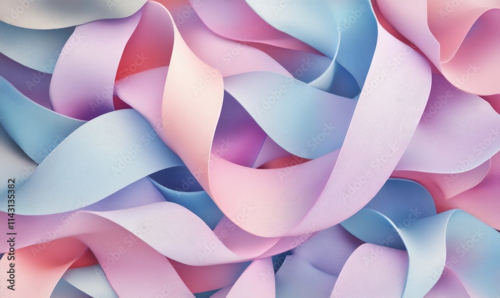 Pastel colored 3D Ribbons arranged to create a Multicolored abstract wallpaper. with copy-space. Pastel colored 3D Ribbons arranged to create a Multicolored abstract wallpaper. with copy-space.