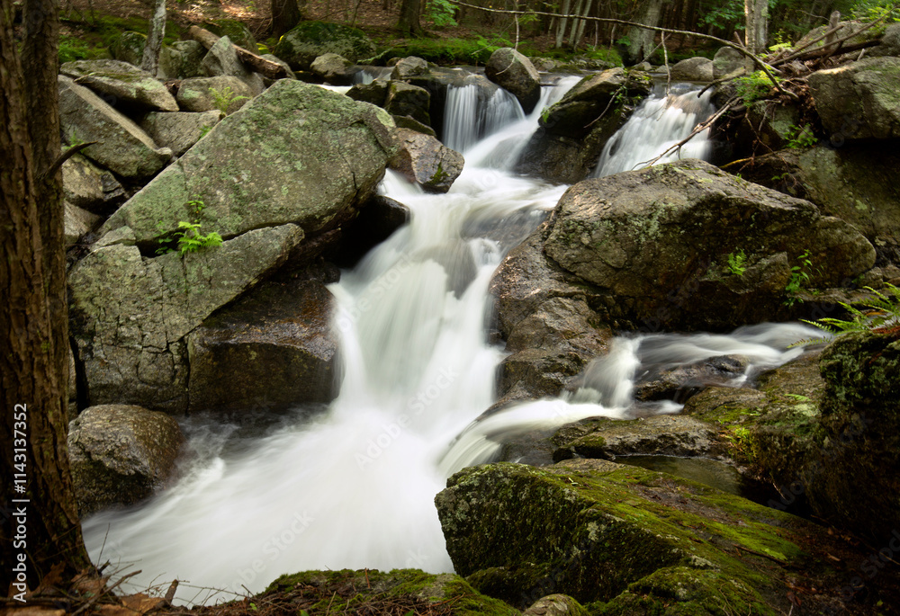 Silky water of a waterfall on Andrews Brook, New Hampshire. Silky water of a waterfall on Andrews Brook, New Hampshire.